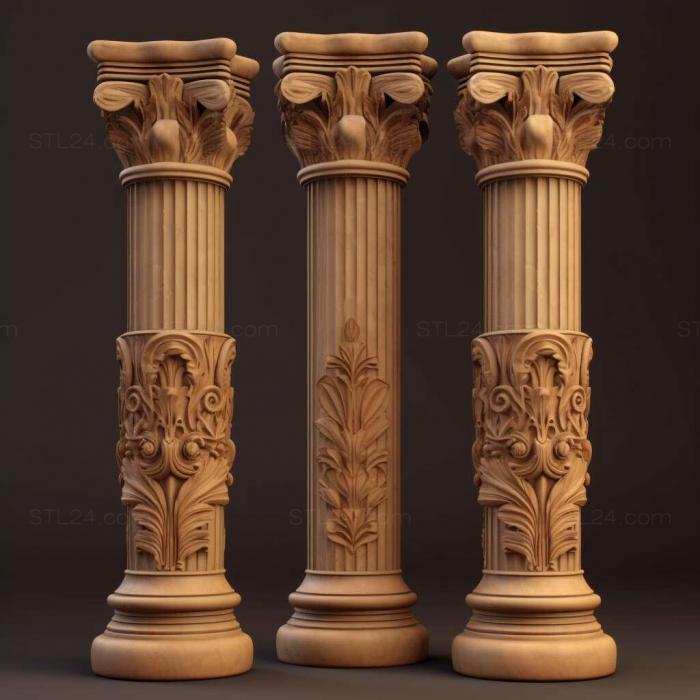 Games (pillars 4, GAMES_30740) 3D models for cnc